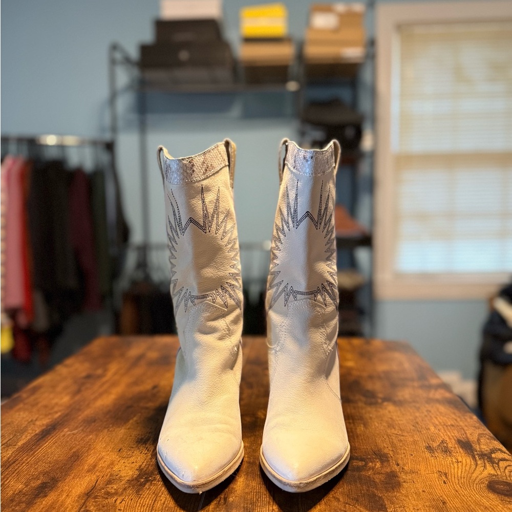 Dolce Vita Cream Western Heeled Boots